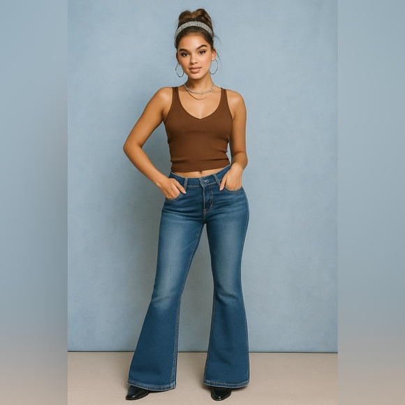 Y2K Zumiez Nineth Hall Alyssa Bootcut Low Rise Jeans Size 6 - Picture 1 of 4